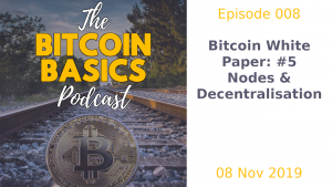 Bitcoin Basics Podcast cover album artwork: Bitcoin White Paper - Part 5: Nodes & Decentralisation